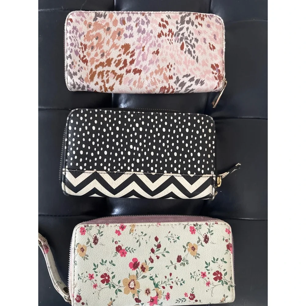 Lot of 3 Mudd A New Day zip Around Wristlet Wallets‎ Womens Boho